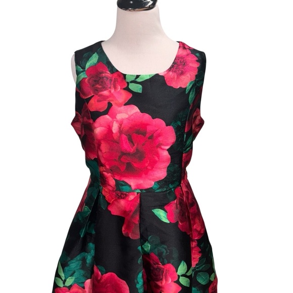 Xtraordinary Big Girl's Size 18.5 Plus Size Fit & Flare Dress Floral Sleeveless - Picture 2 of 10